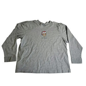 Life Is Good Santa Crusher Football Long Sleeve Tee Men’s XXL